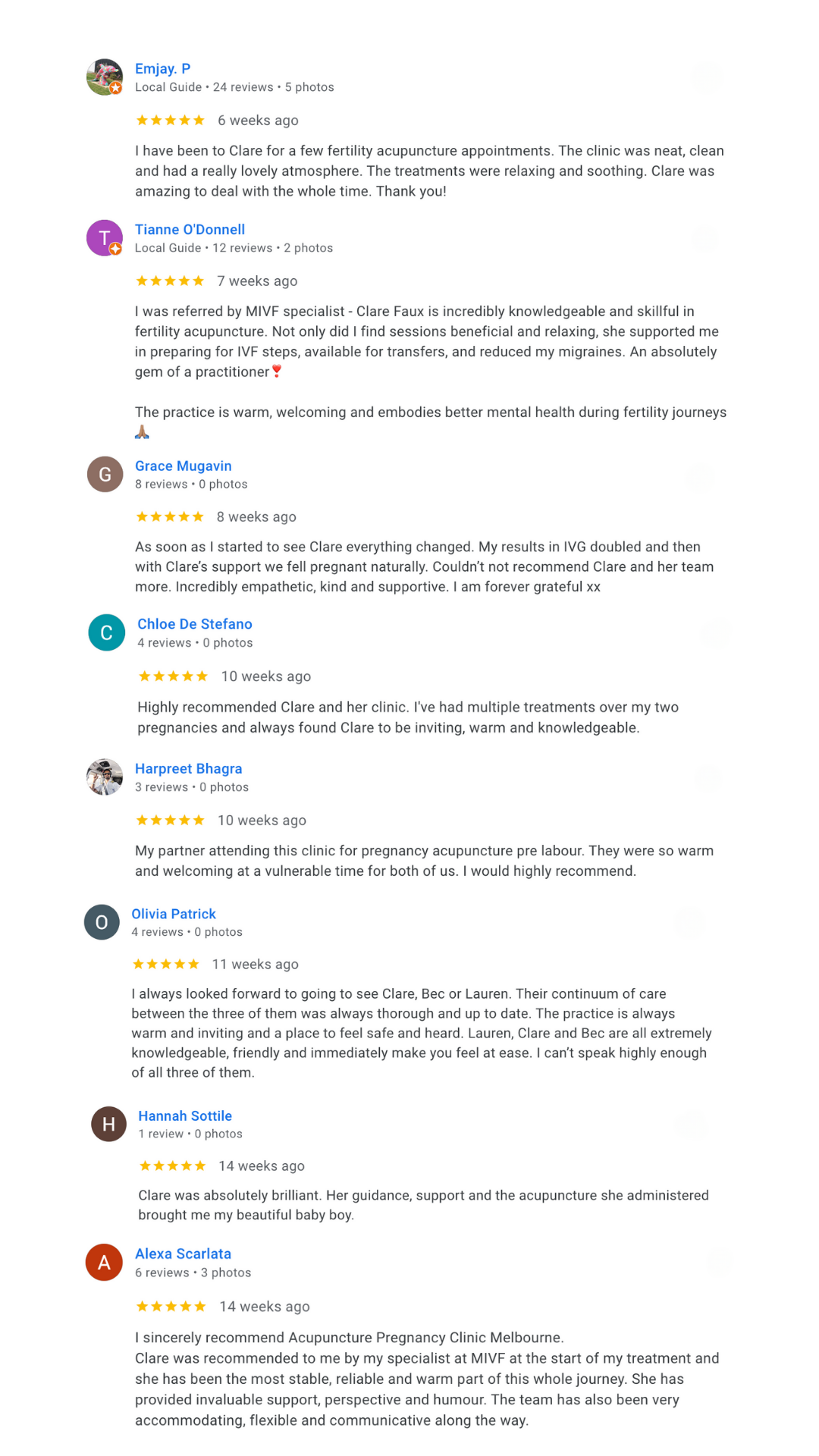 Melbourne Acupuncture Pregnancy Clinic Reviews page 2